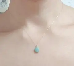 天然無処理 ラリマー 可愛いハート♡ ペンダント k18 No28 - メルカリ