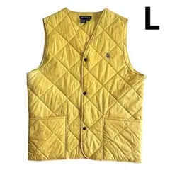 90s Nautica 中綿入り キルティング ナイロンベスト L 黄色 紺