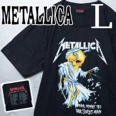 【新品】L メタリカ 半袖Tシャツ 黒 骸骨女神 metallica 白文字