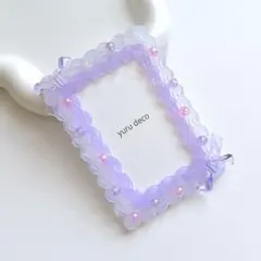 ホイップデコ 硬質ケース トレカケース B8 推し活 紫 パープル リボン