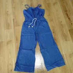 Mサイズ デニム風 サロペット