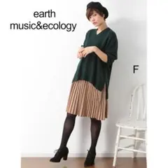 アースミュージックリブポイントVネックニットチュニック良品 Fのサムネイル