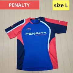 PENALTY ペナルティ メンズ 半袖プラクティスシャツ　L　ブルー×レッド