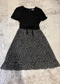 TO BE CHIC トゥービーシック 膝下丈 半袖 ワンピース レースモチーフ TO BE CHIC トゥービーシック 膝下丈 半袖 ワンピース レース