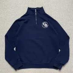ジャージーズ ハーフジップスウェット 刺繍ロゴ カロライナ ネイビー S