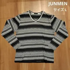 JUNMEN ストライプ Vネックセーターのサムネイル