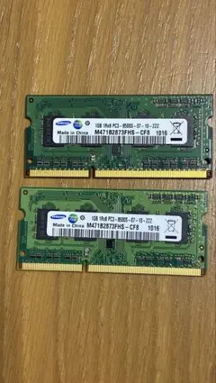 Samsung ノートPC用メモリPC3-8500S 1GB×2枚　計2GB