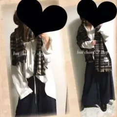 【新品】LIP SERVICE♡チェック柄　大判マフラー　フリンジ　ウールのサムネイル