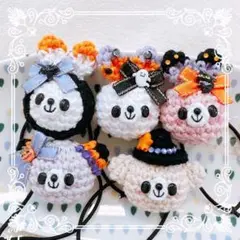 あみぐるみ♡キッズヘアゴム♡アソートセット♡ハロウィンうさくまちゃん