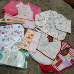 新品 食事エプロン 離乳食 女の子 アナノカフェ ビブスター 長袖 スモック