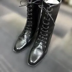 専用 【日本製】卒業式袴にもおすすめ 黒のレースアップブーツ 23.5cm