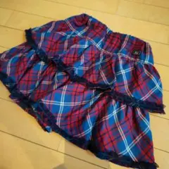 メゾピアノ チェック キュロットスカート フリル