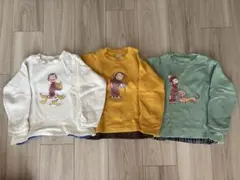 petit main プティマイン　おさるのジョージ　長袖カットソー 3枚セット