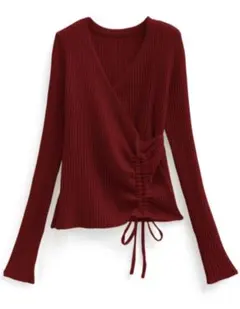 【 GRL 】カシュクールリブニットトップス／Sサイズ相当