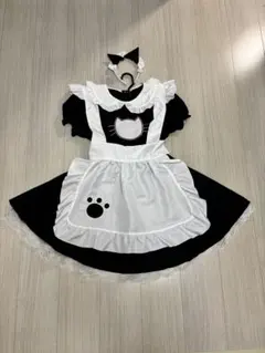猫耳付き メイド服 コスプレ