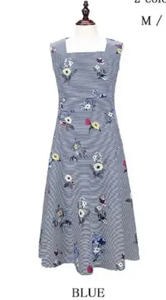 花柄ボーダーワンピース