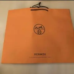 セール！HERMES オレンジ ショッピングバッグ 大きめ