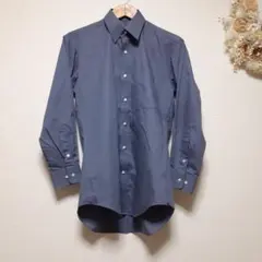 Yシャツ37-80　長袖　AMERICAN SHIRTMAKER ARROW　青