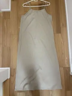 GU リブワンピース ベージュ XL