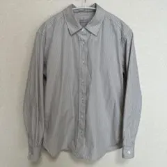 【無印良品】ボタンシャツ　ベージュストライプ（Mサイズ)
