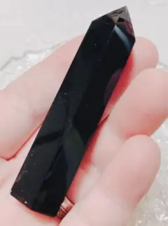 【魔除け厄除け】黒曜石オブシディアン 六角柱ポイント7センチ⭐️浄化済み
