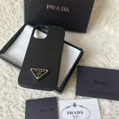 未使用級✨プラダ iPhoneケース 12mini サフィアーノレザー