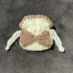 リボンポーチ　ミニポーチ　小物入れ　巾着　フリル　y2k 編み物　ハンドメイド