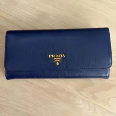 PRADA 長財布 バイカラー ネイビー×ライトブルー PRADA 長財布 バイカラー ネイビー×ライトブルー - メルカリ