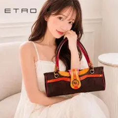 希少】ROCIO ロシオ クラシック ハンドバッグ ウッド×レザースタッズ