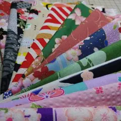24✕15cmサイズ和柄生地ハギレ12枚セット（18）
