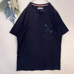 04-12 メンズ　LL ゆったり　大きいサイズ　ハッシュパピー　刺繍　花柄　春