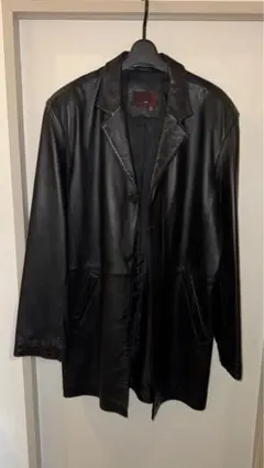 ZARA ブラックレザー ロングジャケット