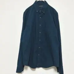 バナナリパブリック　ボタンダウンシャツ　ネイビー　綿100%