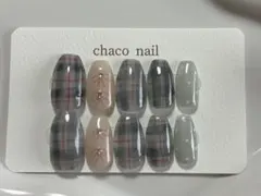 3【現品】チェックネイルチップ