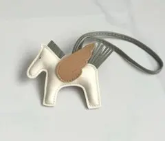 バッグチャーム ペガサス お馬さん オフホワイト×キャメル×グレー
