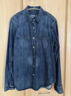 Gap 1969 ダークデニム 長袖シャツ M