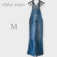 エヘカソポ　デニムオールインワンサロペット　ブルー　M カジュアル