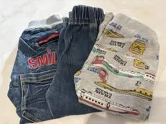 デニム、電車しんかんせんズボンセット