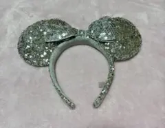 ディズニーリゾート　ミニー　スパンコール　カチューシャ　シルバー