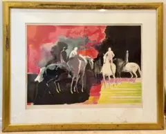 【真作】版画　アルフレッド・デフォセ　リトグラフ　ドービルの競馬場　X11 真作】版画 アルフレッド・デフォセ リトグラフ ドービルの競馬場 X11