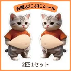 お腹ぷにぷにシール 立体 おなかぷくぷく 3D 猫 スクイーズ ステッカー
