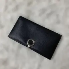美品 BVLGARI ブルガリ コローレ レザー 長財布 ロゴクリップ 黒 赤