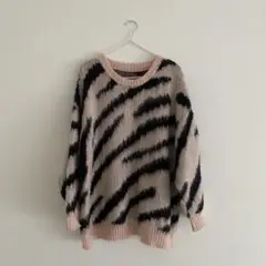 即購入OK GRL ゼブラ柄ビッグニットトップス【ac2227］