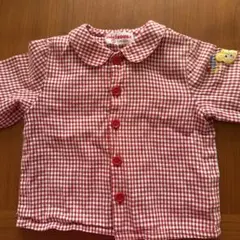 mikiHOUSE 赤チェック シャツ 80