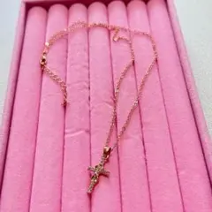 ネックレス レディース ローズ キリスト クロス 十字架 シンプル 大人 ギフト