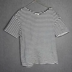 ensuite ストライプ 半袖Tシャツ 白黒 M ボーダー シンプルのサムネイル