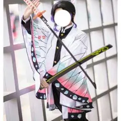 鬼滅の刃 胡蝶 しのぶ 蟲柱 コスプレコスチューム ハロウィン 衣装 7点セ.