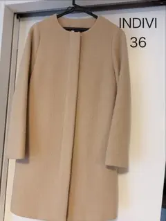INDIVI ベージュ ロングコート 36
