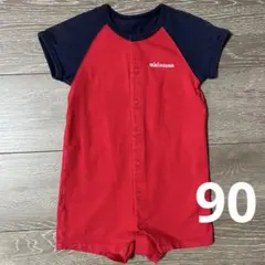 ミキハウス　バックロゴ　ロンパース　ショートオール