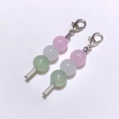 【No.212】 ビーズキーホルダーセット 三色団子 韓国 平成女児 春 ピンク